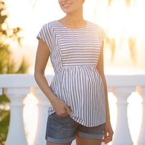 Seraphine striped maternity and nursing top